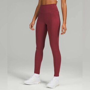 Lululemon Base Pace HR Tight 28" Brushed Nulux Mulled Wine Leggings Size 6